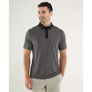 Lululemon Size XL Precision Short Sleeve Perforamnce Polo Shirt Heathered Soot